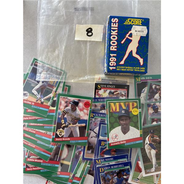 Package of 40 - 1991 Score Rookies Cards and 44 Other Various Baseball Cards (84 cards total)