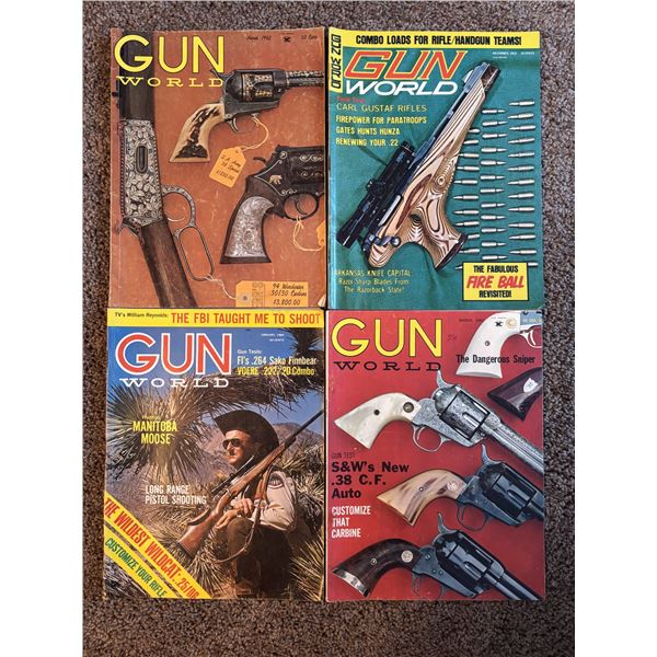 (4) Vintage 1960s and 1970s Gun World Magazines
