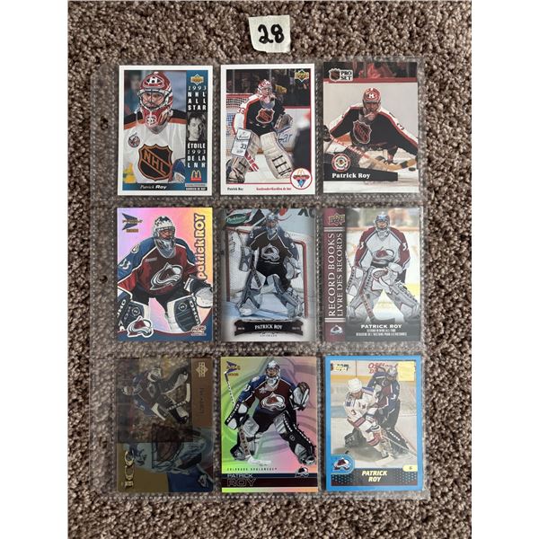 (9) Patrick Roy Cards