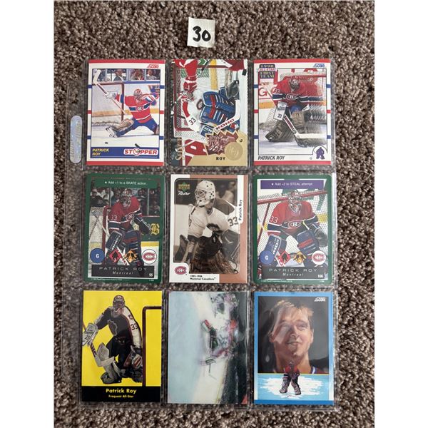 (9) Patrick Roy Cards