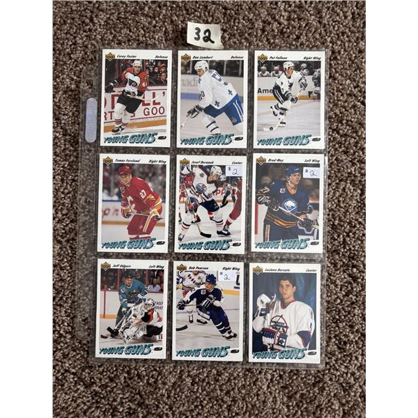 (9) 1992 Young Guns Cards