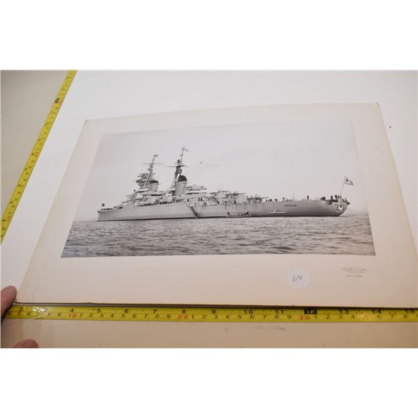 1953 Battleship Cabinet Card Photograph