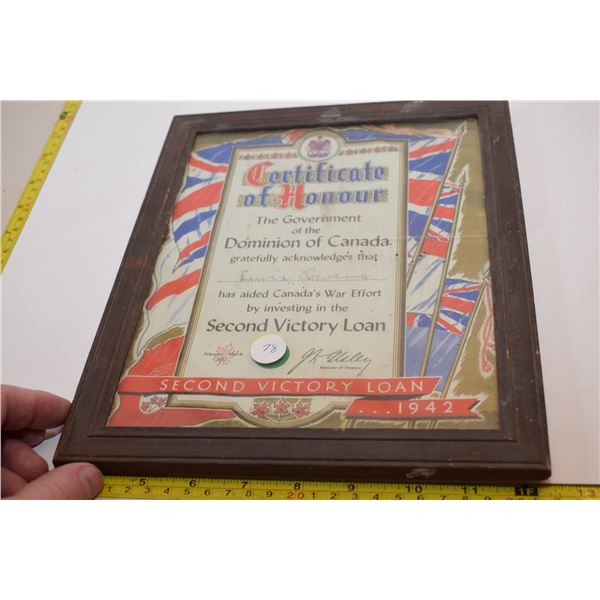 1942 WWII Victory Loan Certificate