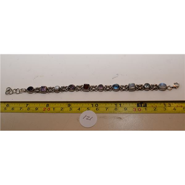Jeweled Bracelet – Possibly Amythest, Opal (Unverified)