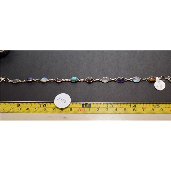 Sterling Silver Jeweled Bracelet