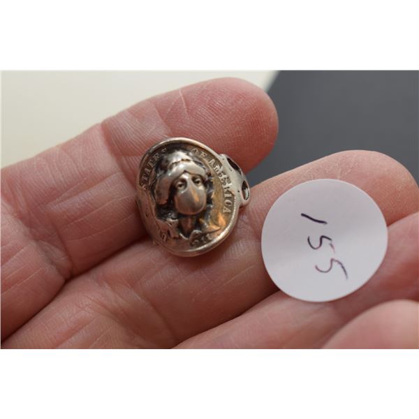 Sterling Silver Dime Hobo Ring