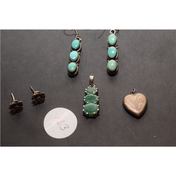 Sterling Silver Earrings & Pendant