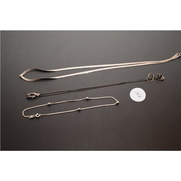 Sterling Silver Bracelet (1) and Necklaces (2)