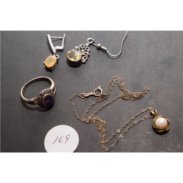 Sterling Silver Bengough High School Ring, Earrings (Singles), Necklace