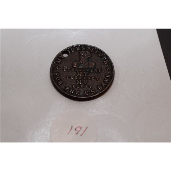 Antique USA Hard Times Token