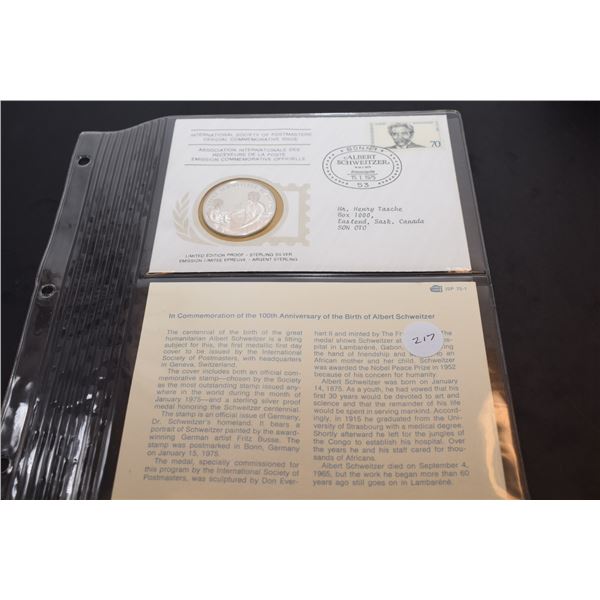 1st Day Cover Stamp w/ 20 gram Sterling Silver (38mm) Coin