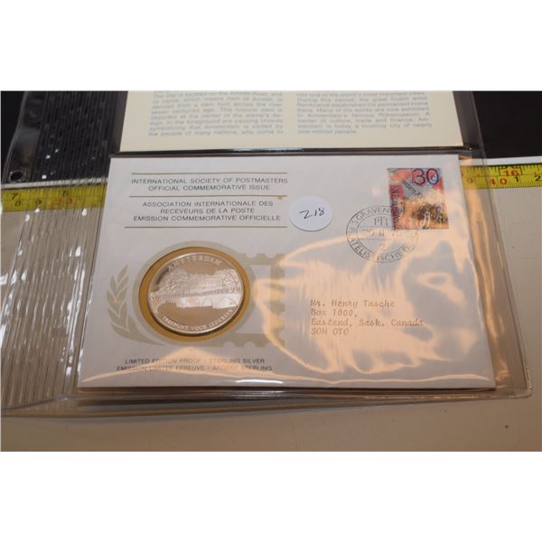1st Day Cover Stamp w/ 20 gram Sterling Silver (38mm) Coin