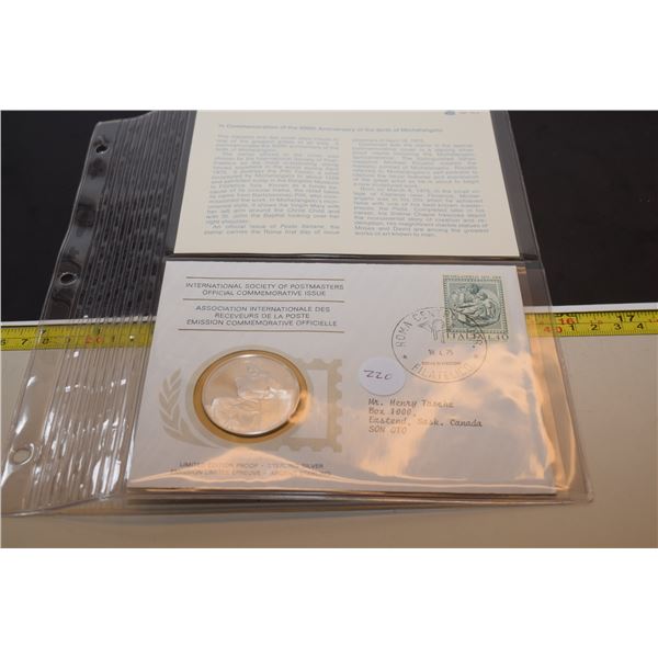 1st Day Cover Stamp w/ 20 gram Sterling Silver (38mm) Coin