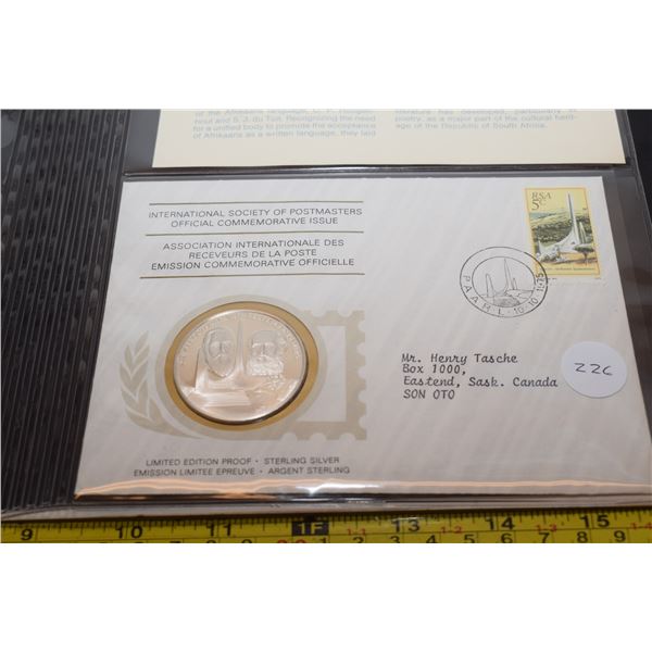 1st Day Cover Stamp w/ 20 gram Sterling Silver (38mm) Coin