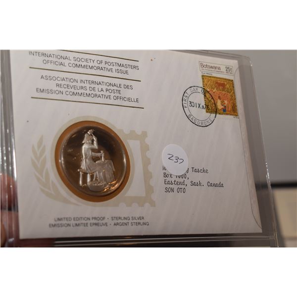 1st Day Cover Stamp w/ 20 gram Sterling Silver (38mm) Coin