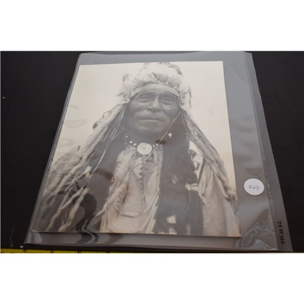 Native American Chief Black and White Photo