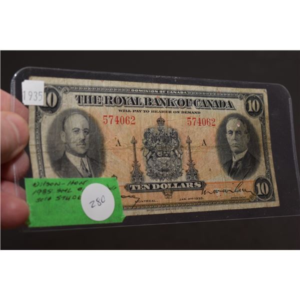 1935 Wilson Canada $10 Bank Note