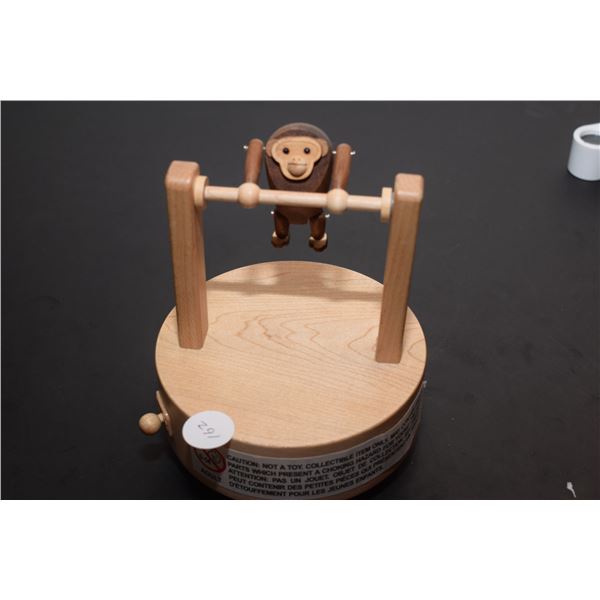 Mechanical Wind Up Monkey Music Box