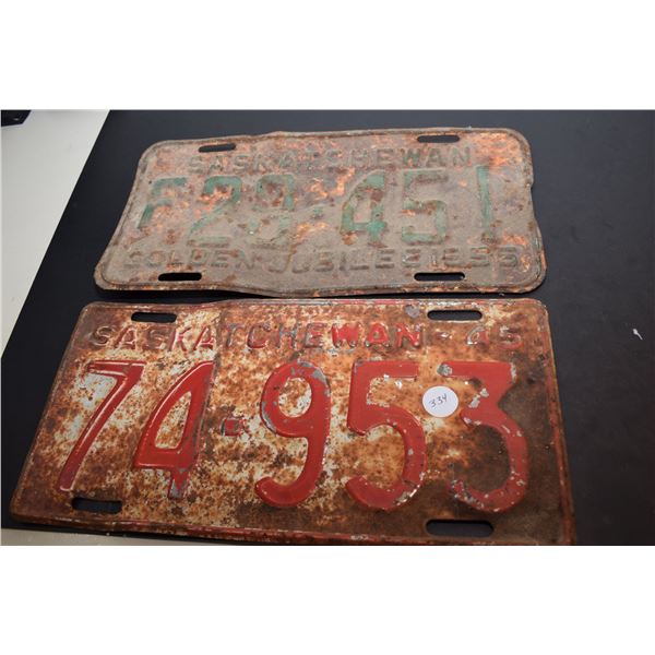 1945 & 1955 Sask License Plates