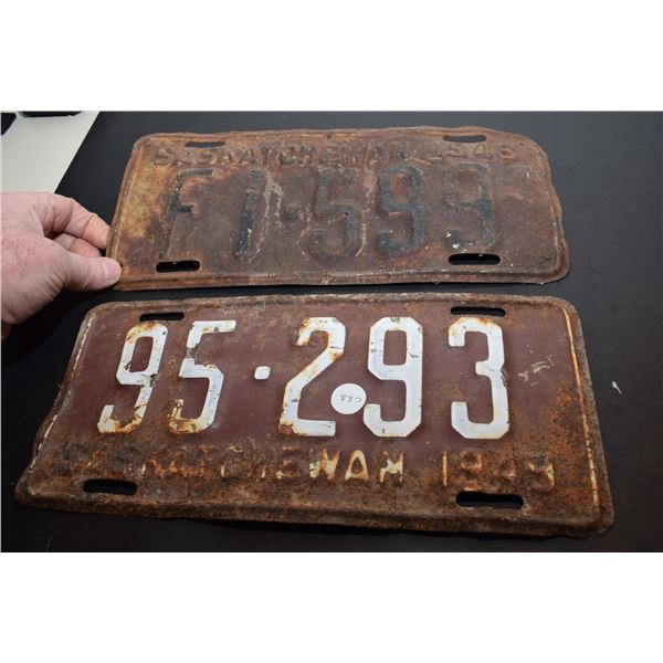 1948 & 1949 Sask License Plates