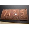Image 1 : 1934 Sask License Plate