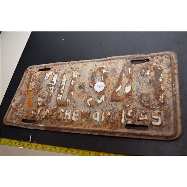 1949 Sask License Plate