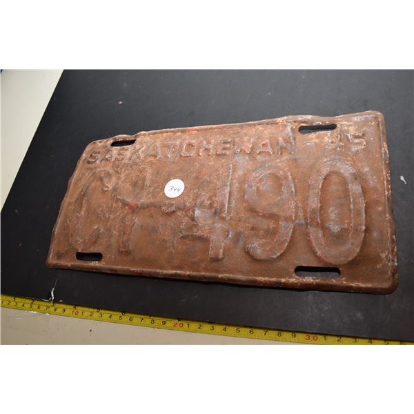 1945 Sask “C” License Plate