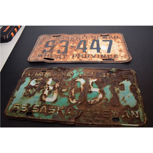 1965 & 1957 Sask License Plates