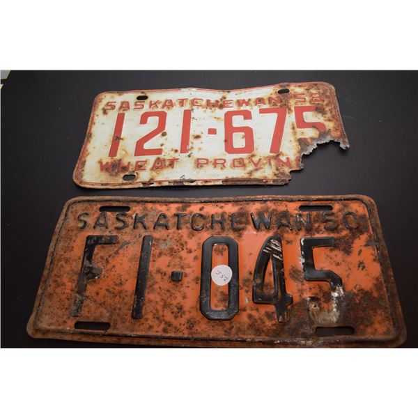 1950 & 1958 Sask License Plates