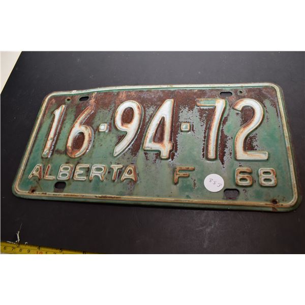 1968 Alberta License Plate