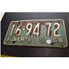 Image 1 : 1968 Alberta License Plate