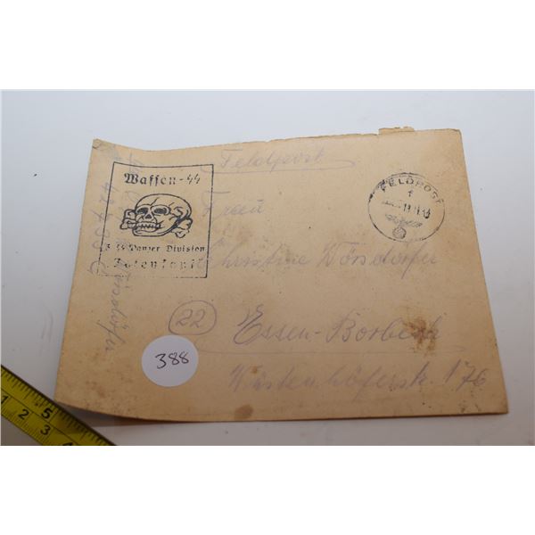 WWII Germany Envelope Stamped “Waffen-SS”
