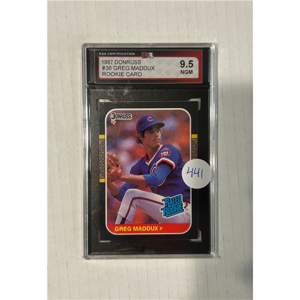 Greg Maddux - Rookie Card - Graded Near Gem Mint