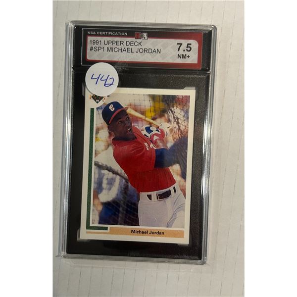 Michael Jordan - Upper Deck SP1 Baseball Card - Graded Near Mint +