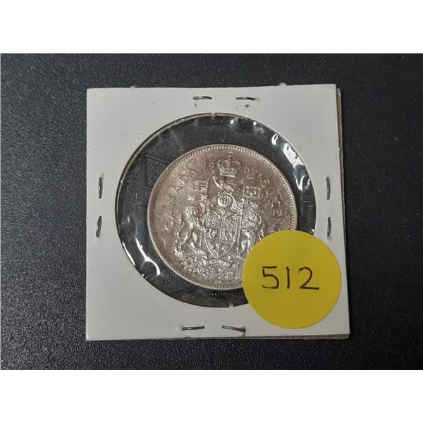 1965 Canada Silver 50 Cents Coin.
