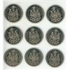 Image 1 : (7) 1969, 1971, 1973 Canada 50 Cents Coins.