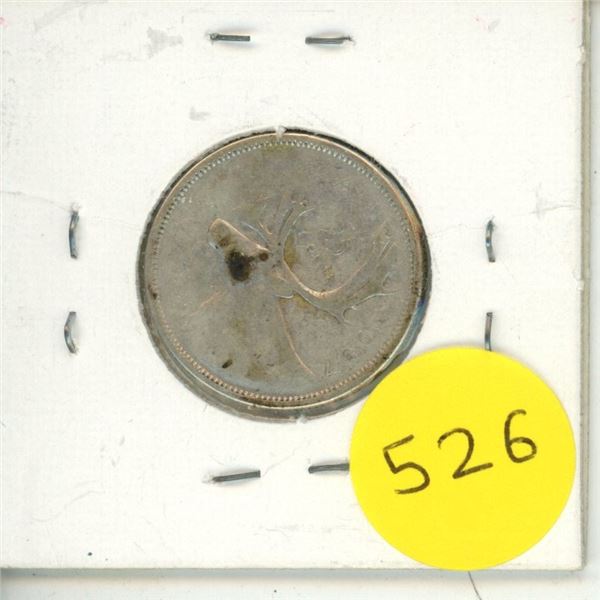 1957 Canada Silver 25 Cents.