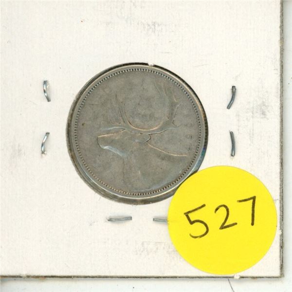 1957 Canada Silver 25 Cents.