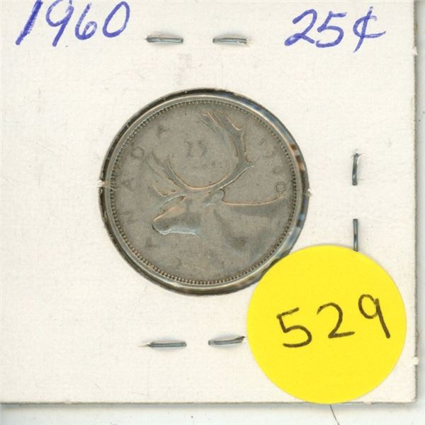 1960 Canada Silver 25 Cents.