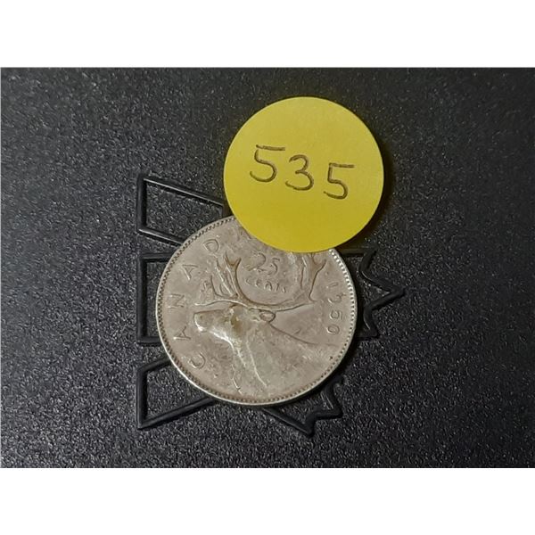 1950 Canada Silver 25 Cents.