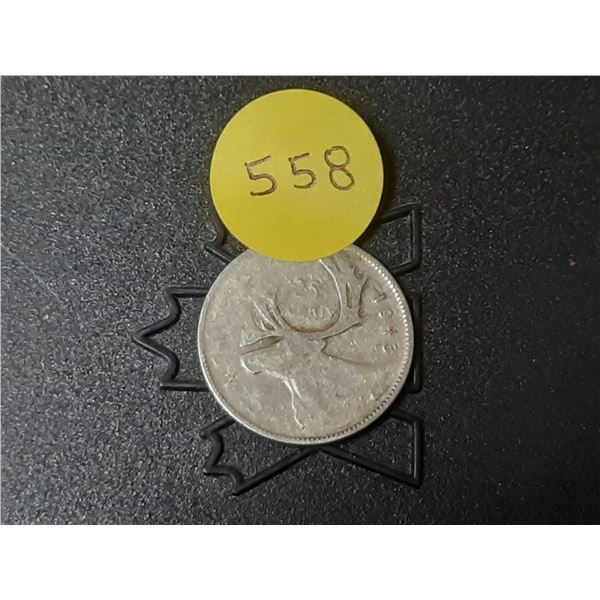 1943 Canada Silver 25 Cents.