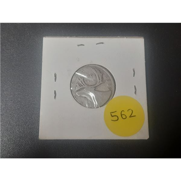 1939 Canada Silver 25 Cents.