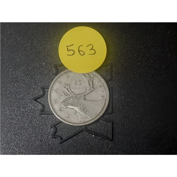 1939 Canada Silver 25 Cents.