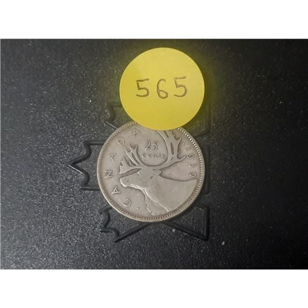 1939 Canada Silver 25 Cents.