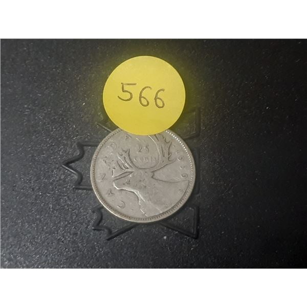 1939 Canada Silver 25 Cents.