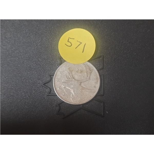 1944 Canada Silver 25 Cents.