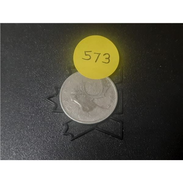 1944 Canada Silver 25 Cents.