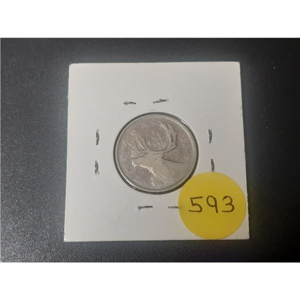 1942 Canada Silver 25 Cents.
