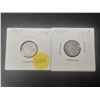 Image 1 : 1938 and 1940 Canada Silver 10 Cents.