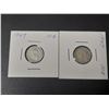 Image 2 : (2) 1947 Canada Silver 10 Cents.